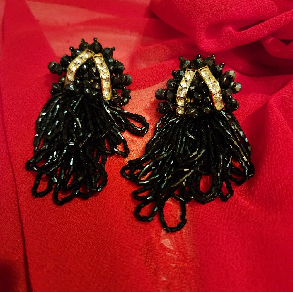 Vintage beaded clips